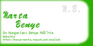 marta benye business card